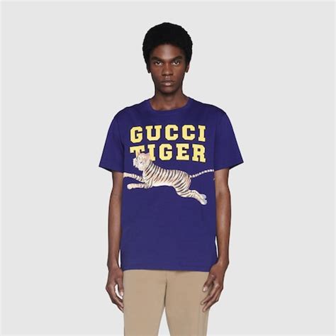 gucci tiger cotton t-shirt|Gucci tiger brooch.